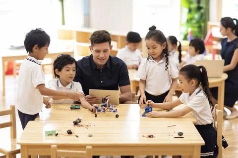  Children learning coding in classroom Beijing China Copyright: xLanexOate... Stock Photos
