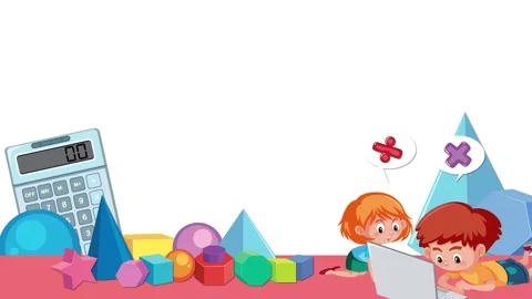 Children Learning Maths with Computer Animation Stock Footage 252575051