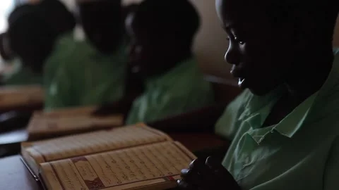 Children learning the Quran at the orphanage in Uganda Stock Footage 148748067