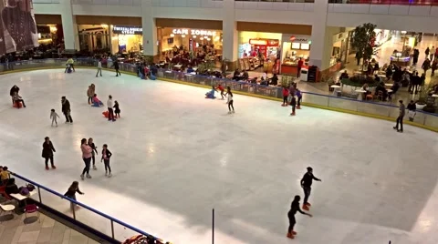 Children Learning To Skate On Skating Ring Interior Stock Footage 59511406