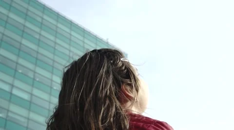 Children looking up to the sky Stock Footage 45271640