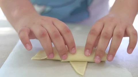Children make bread dough at school. Cooking class. 스톡 동영상 266826438