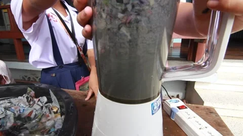 Children make paper mache at Elementary School. Bangkok Thailand Stock Footage 64456661