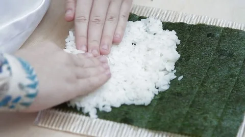 Children make sushi Stock Footage 73981302