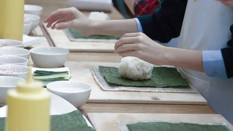 Children make sushi Stock Footage 73981332