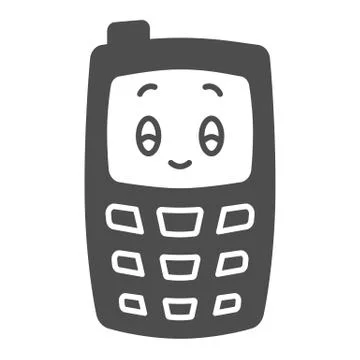 Children mobile phone solid icon, Kids toys concept, Children walkie-talkie or 스톡 일러스트