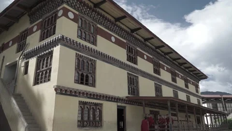 Children &amp; Monks at Dechen Phodrang Monastery Video stock 161960162