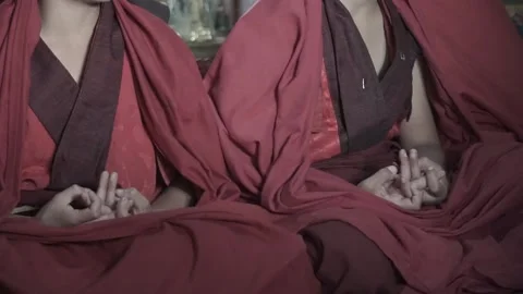 Children &amp; Monks at Dechen Phodrang Monastery Video stock 161960904