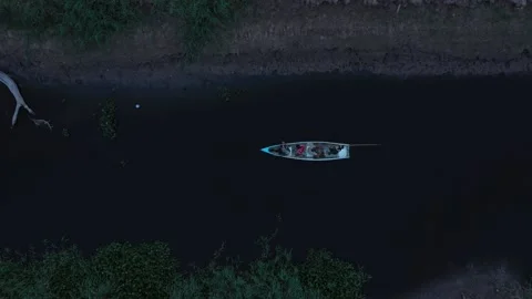 Children paddling in the river Stock Footage 130834961