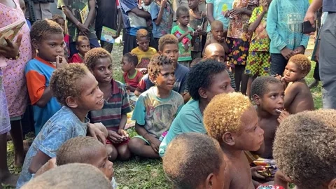 Children of Papua gahtering Stock Footage 339289245