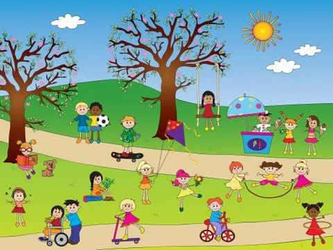 Children Park Stock Illustration