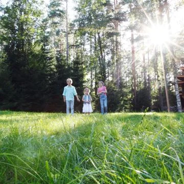 Children in Park Stock Photos