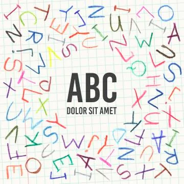 Children pencil ABC frame Stock Illustration