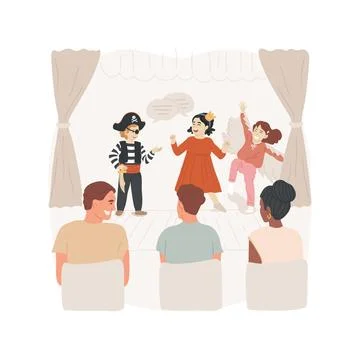Children performance isolated cartoon vector illustration. Ilustración de archivo