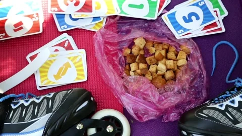 Children play cards Stock Footage 90984182