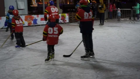 Children play hoсkey Stock Footage 120747149
