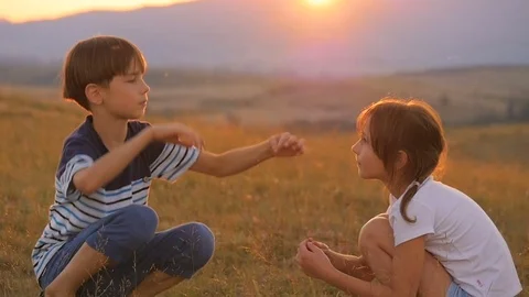 Children play outside. Stock Footage 79109260