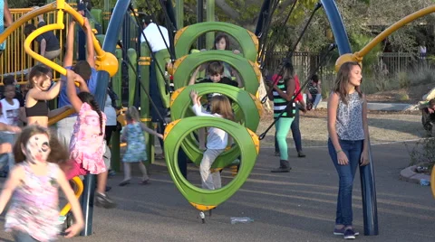 Children play on a playground. Stock Footage 55383002
