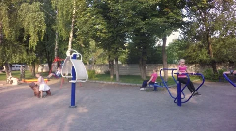Children play on the playground Video stock 65244056
