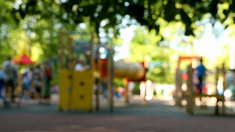 Children play on playground Stock Footage 90085296