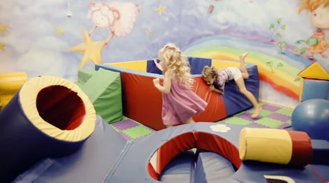 Children play in the playroom Stock Footage 64367265