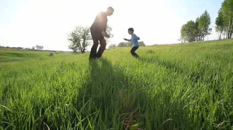 Children play. Run. Stock Footage