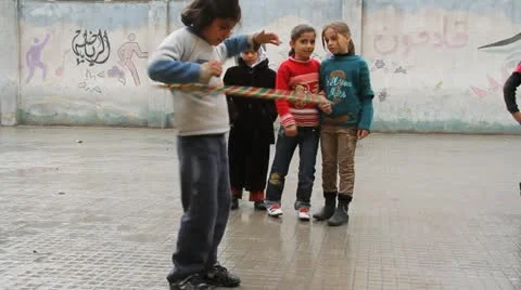 Children on playground Aleppo School Stock Footage 12733316