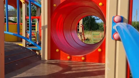 Children playground. Empty playground. Place for children to play. Stock Footage 157718084