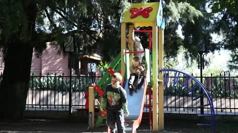 Children on the playground Stock Footage 12369794