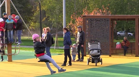 Children playground Stock Footage 42064302