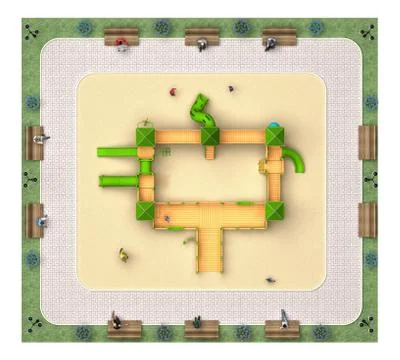 Children playground top view Stock Illustration