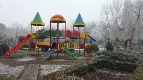 Children playground in winter time Stock-Footage 123203459