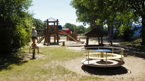Children playing and having fun on Playground Stock Footage 95209714