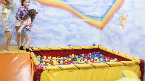 Children playing in the ball pool Stock Footage 64419663