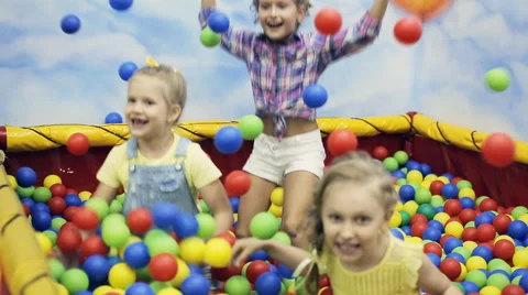 Children playing in the ball pool Stock Footage 66260211