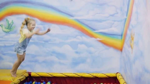 Children playing in the ball pool Video stock 71647366