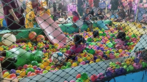 Children playing bath ball Stock Footage 236196559