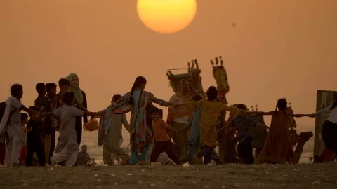 Children playing at the beach Video stock 111703066