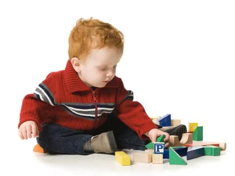 Children playing with blocks Stock-Fotos