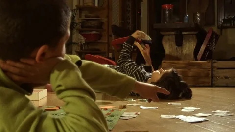 Children playing board game Stock Footage 71196340