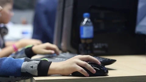 Children playing on the computer Stock Footage 73267455