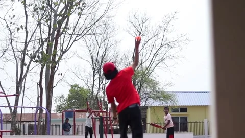 Children Playing Cricket Inside Public Recreation Park in Dibrugarh Video stock 334774206