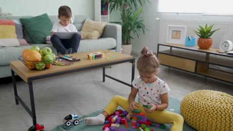 Children-Playing-Home Stock Footage 316915962