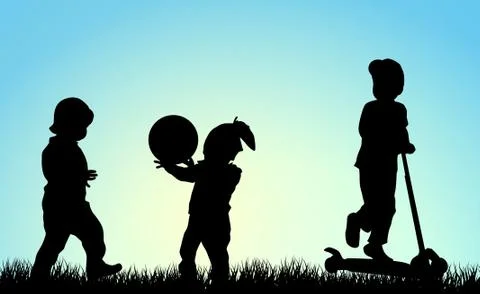 Children playing Stock Illustration