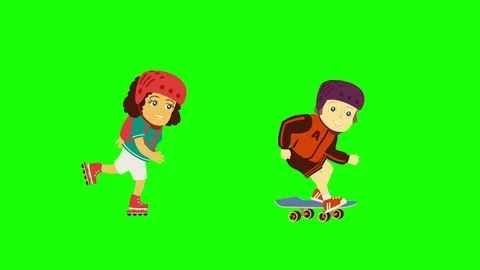 Children Playing Isolate Character Animation Stock Footage 72450512