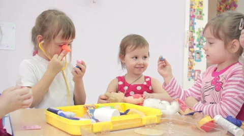 Children playing in kindergarten 스톡 동영상 62197929