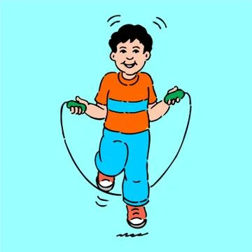 Children playing logo Stock Illustration