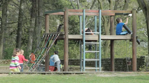 Children playing in the park Stock Footage 37007055