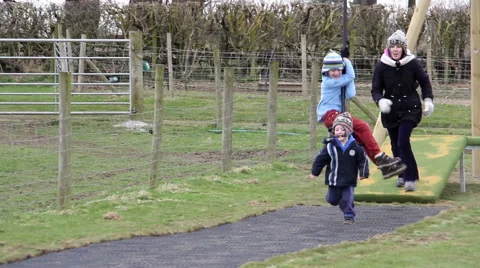 Children playing in park Stock Footage 47856773