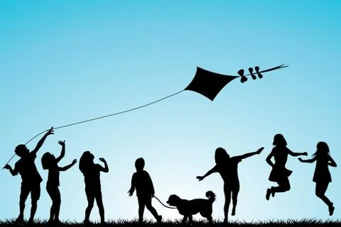 Children playing in the park Stock Illustration